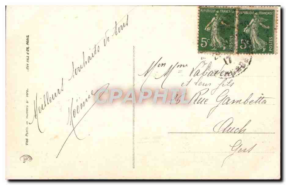 CPA Fantaisie Fleurs — Verso