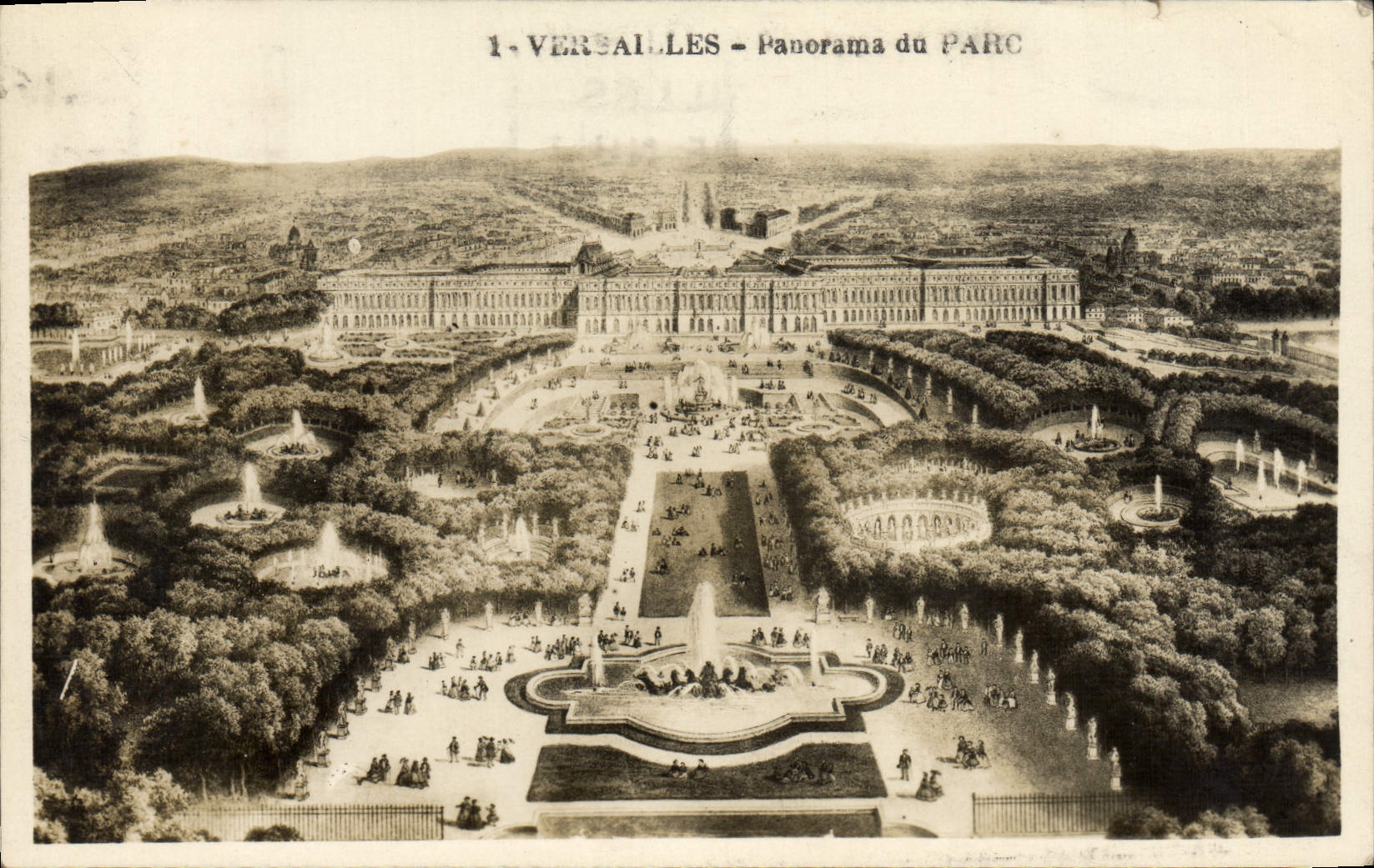 CPA Versailles Panorama du parc