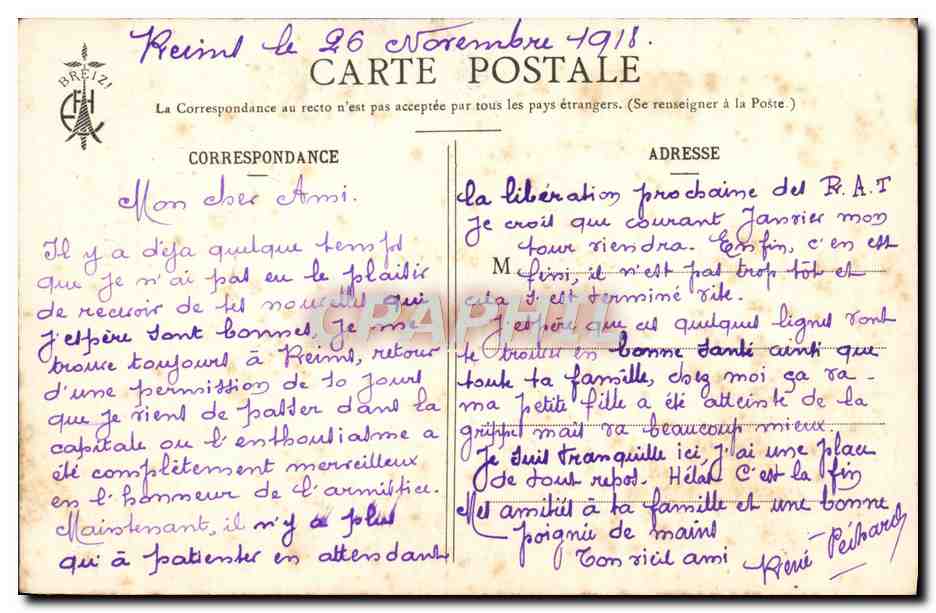 Les Chansons de Botrel — « Par le Petit Doigt » — illustrées par E. H. — n° 345 — Verso