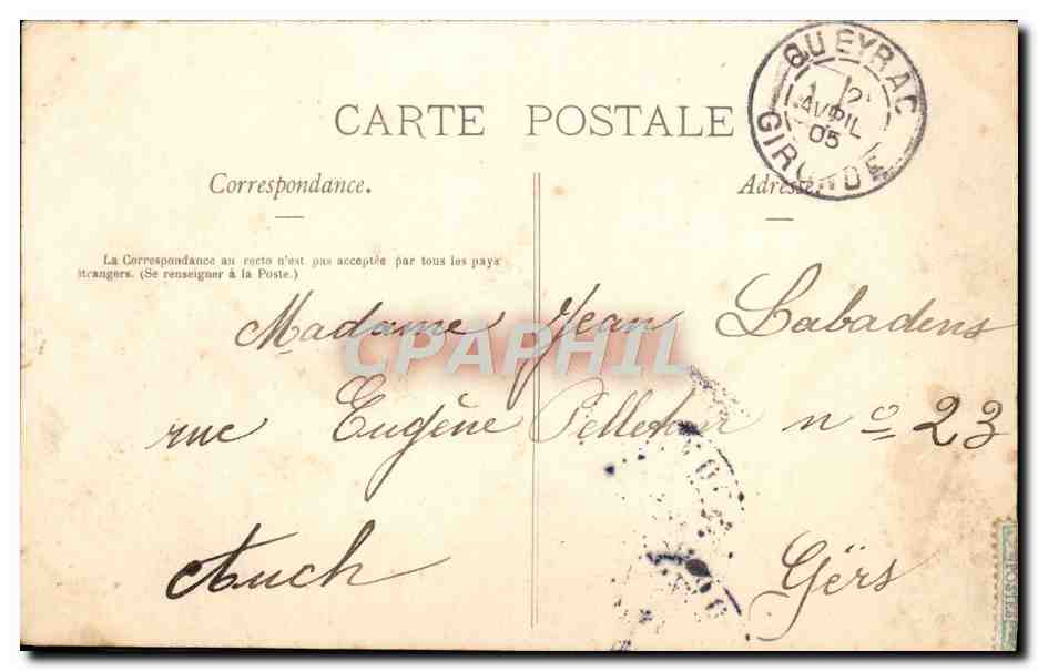 Jeune femme en robe bleue et couronne de fleurs — Bonne Fête — éditée par Gers — Reverso