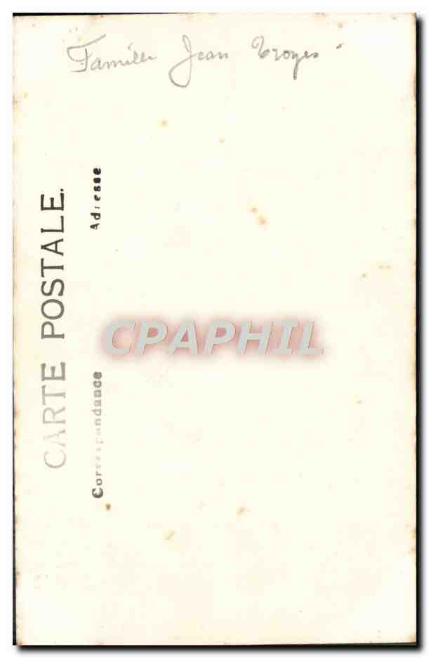 CARTE PHOTO Famille Jean Troyes Peche Folklore — Rückseite