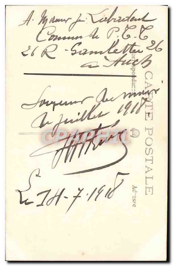 Portrait d'officier — France — éditeur inconnu, n° de série non visible — Reverso
