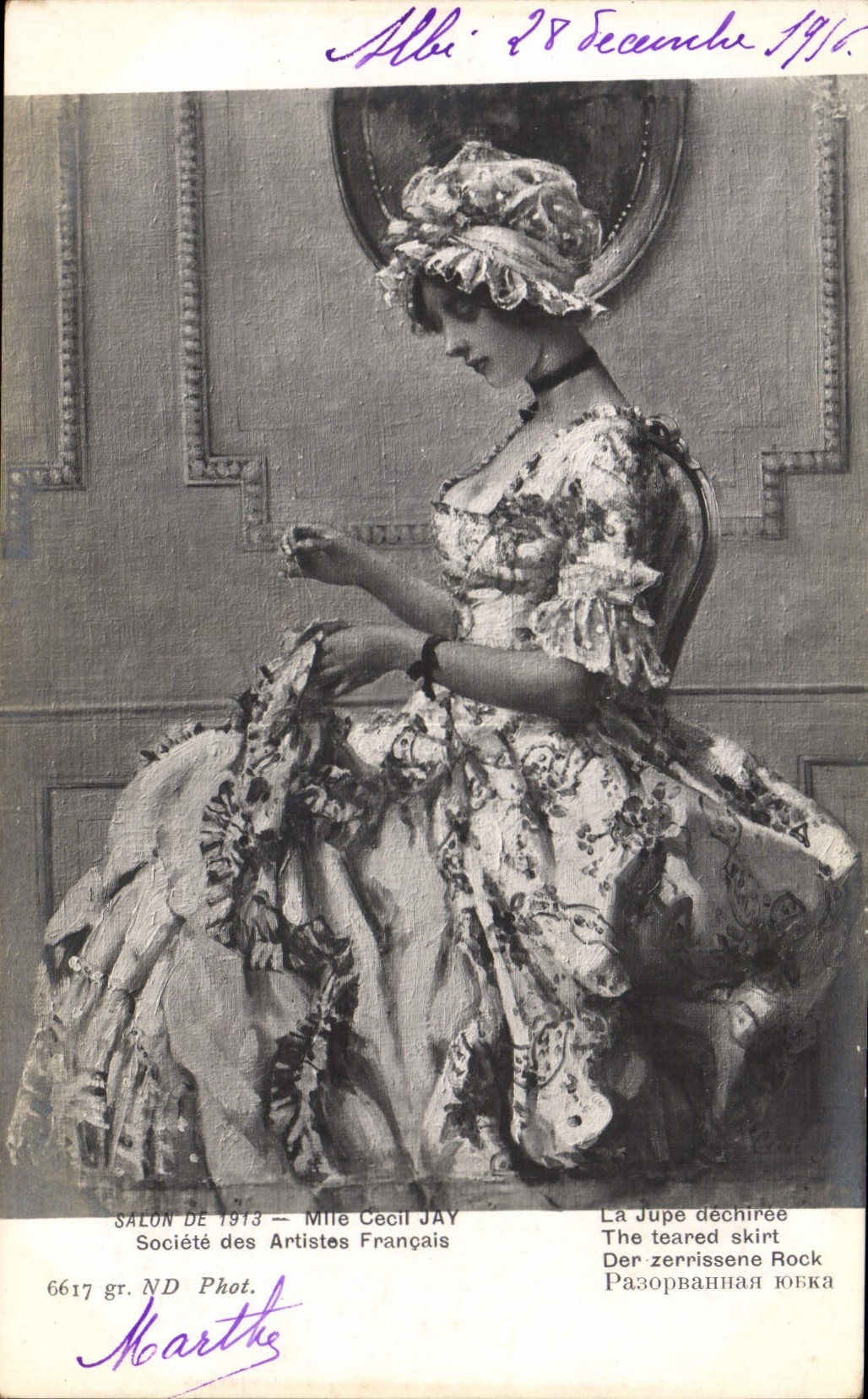 CPA Salon De 1913 Mlle Cecil Jay La jupe dechiree