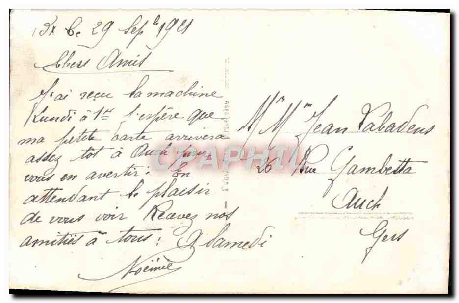 Jeune femme et chien — portrait colorisé — éditeur S.D. n° 4-304 — Verso