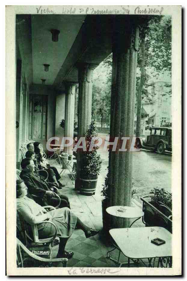 CPA Vichy Hotel L'Ermitage Du Pont Neuf La terrasse