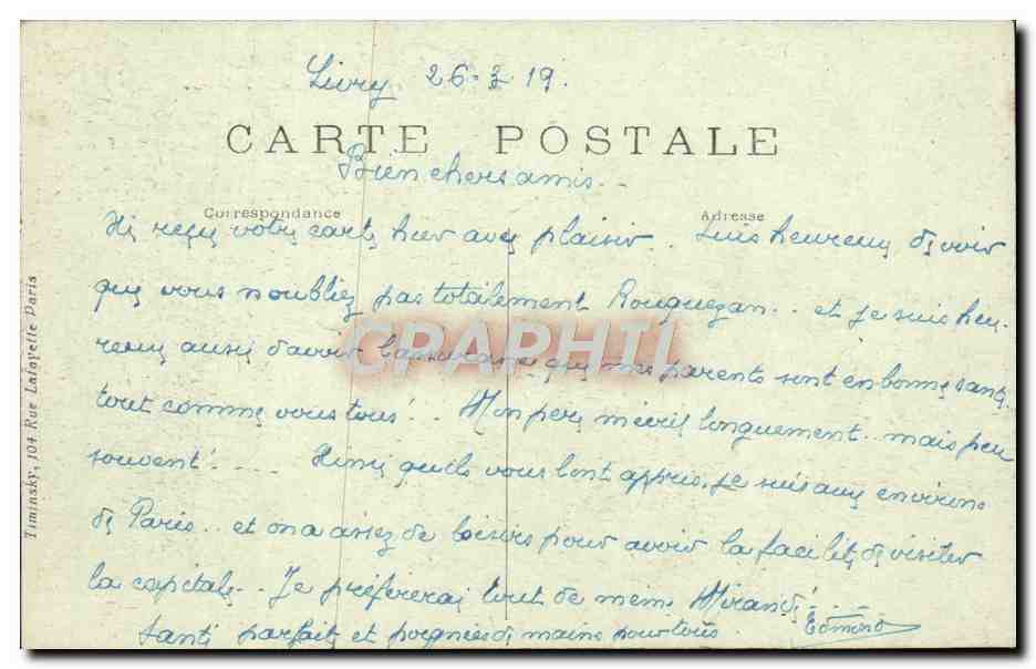 CPA Paris Eglise Notre Dame et perspective sur la Seine  — Verso