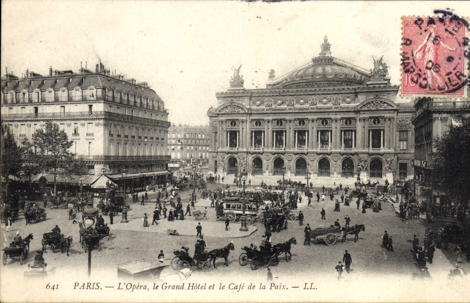 CPA Paris L'Opera Le Grand Hotel Et Le Cafe De La Paix
