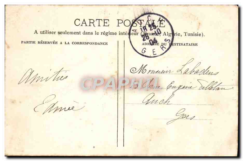 CPA Bordeaux Souvenir — Verso