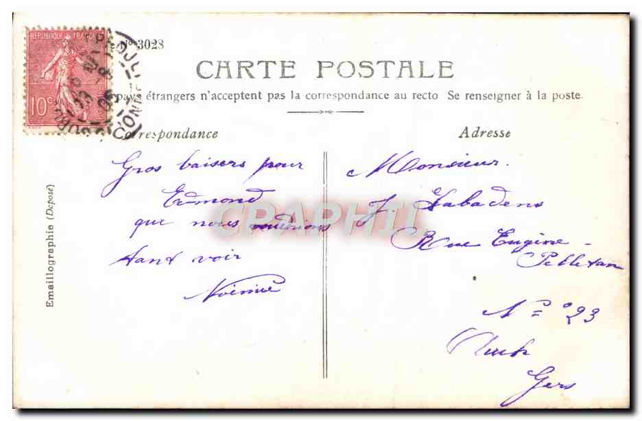 CPA Fantaisie Femme  — Verso