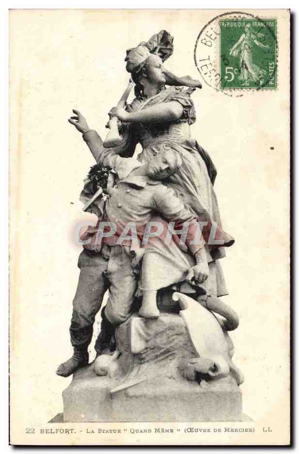 CPA Belfort La Statue Quand Meme Mercier