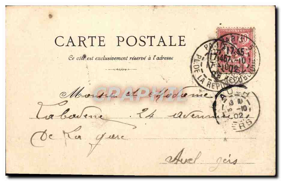 CPA Rochers Du Croisic Reseau d'Orleans — Verso