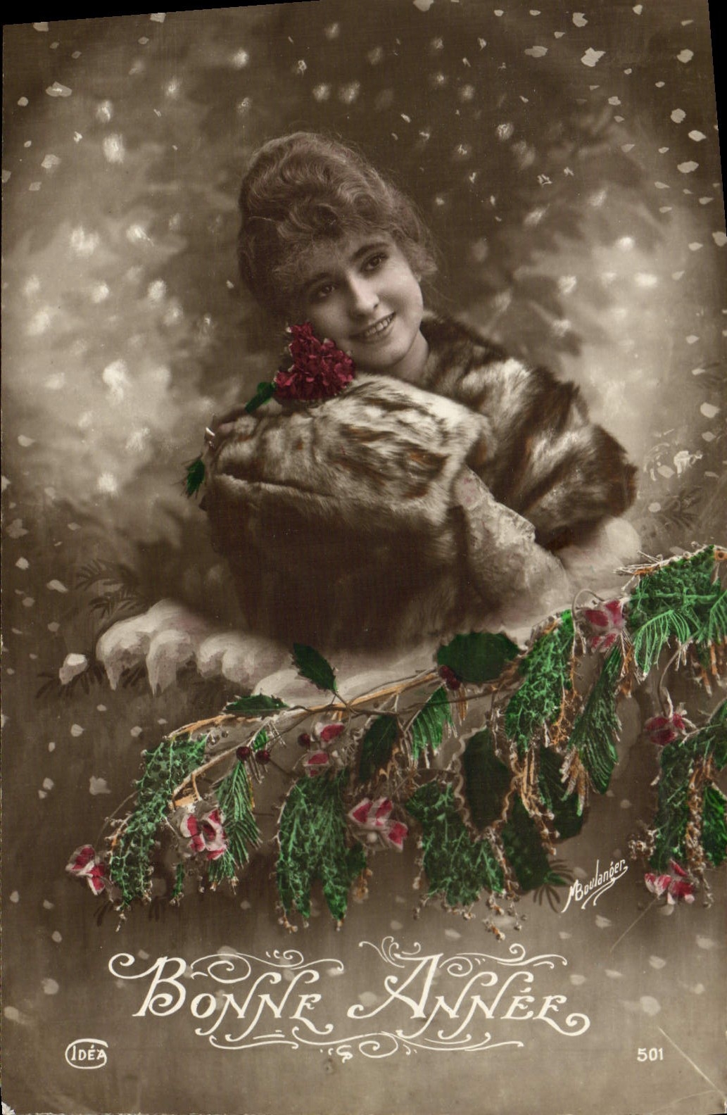 CPA Fantaisie Femme Bonne Annee