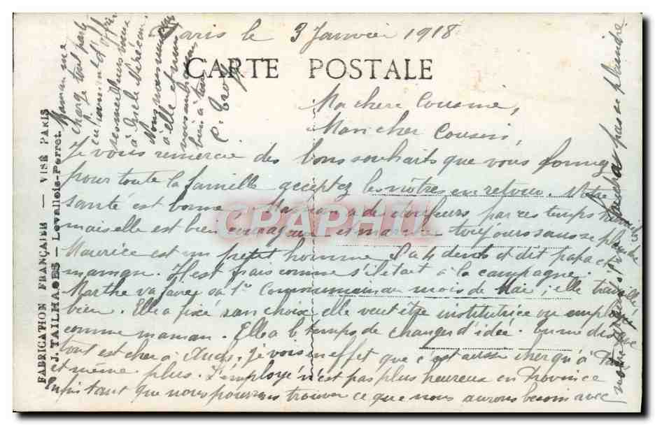 CPA Fantaisie Femme Bonne Annee — Rückseite