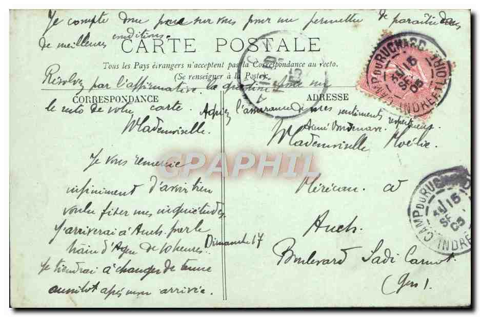 CPA Loches Le Chateau Royal La Tour Agnes Sorel — Rückseite