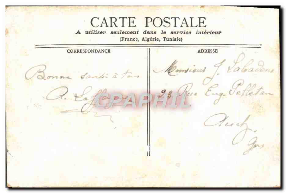 CPA Bordeaux Les Colonnes Rostrales — Verso