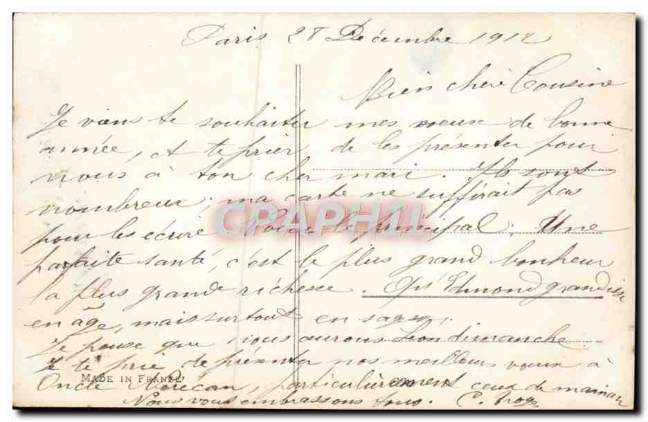 CPA Fantaisie Femme Bonne Annee — Verso