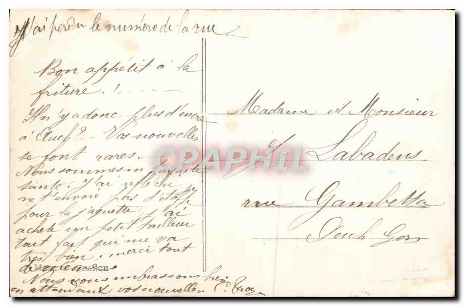 CPA Fantaisie 1er Avril Poissons — Rückseite