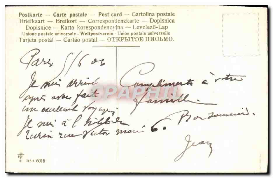 CPA Fantaisie Fleurs — Verso