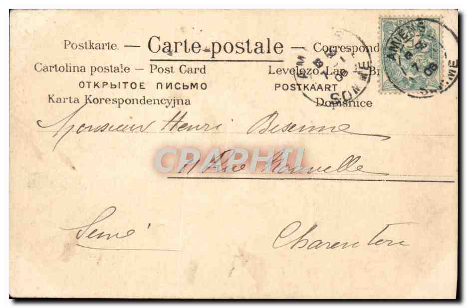 Tarjeta postal antigua Fantasía Lo ordinario del caballero La Biscotte Militaria — Reverso