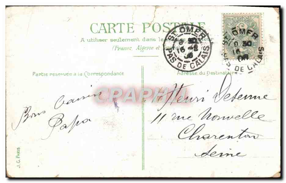 CPA Fantaisie Le dernier du bataillon Jules Monge Zouave Militaria — Back