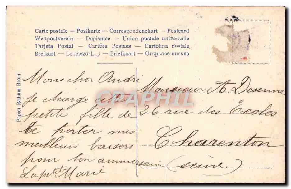 CPA Fantaisie Enfant — Verso
