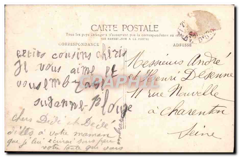 CPA Fantaisie Enfant Oeufs Paques — Rückseite