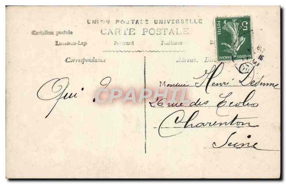 Jeune femme avec panier — Paris — éditeur Grob & Cie, n° 366 — Achterkant