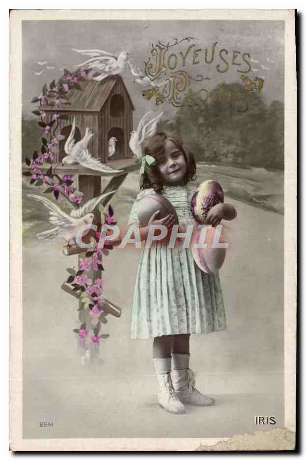 CPA Fantaisie Enfants Oeufs Paques Colombes