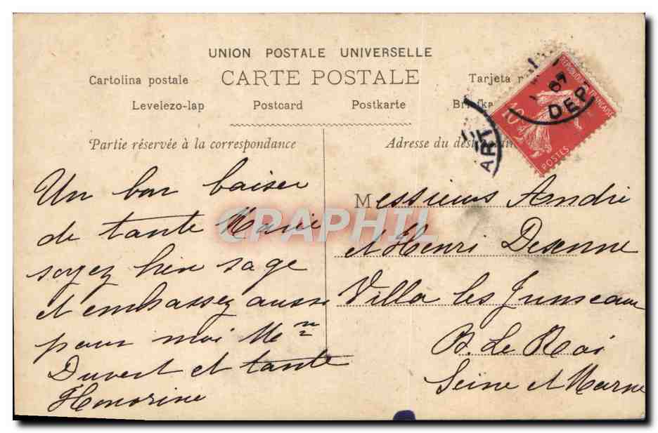 CPA Fantaisie Enfant — Rückseite