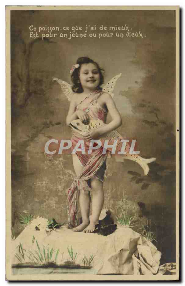 CPA Fantaisie Enfant Poisson