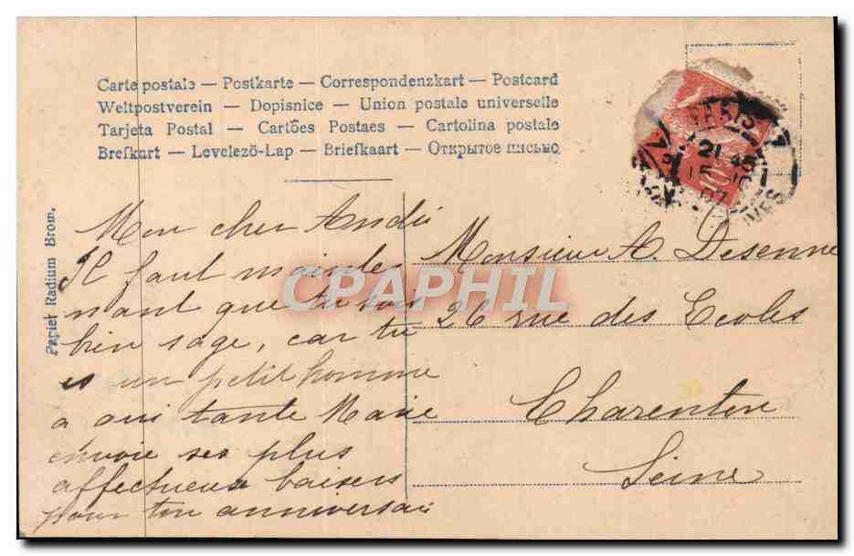 CPA Fantaisie Enfant — Verso