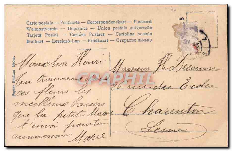 CPA Fantaisie Enfant — Rückseite