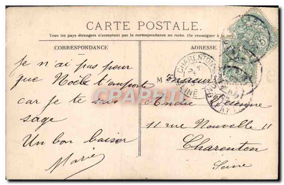 CPA Fantaisie Enfants mechants Grand pere — Verso