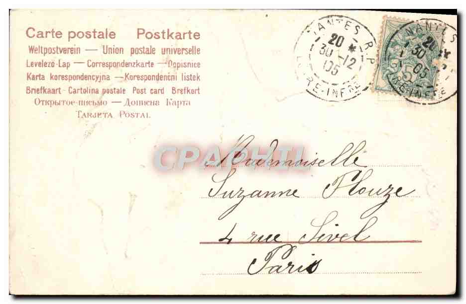 CPA Fantaisie Enfant Ange Colombe Telephone — Rückseite