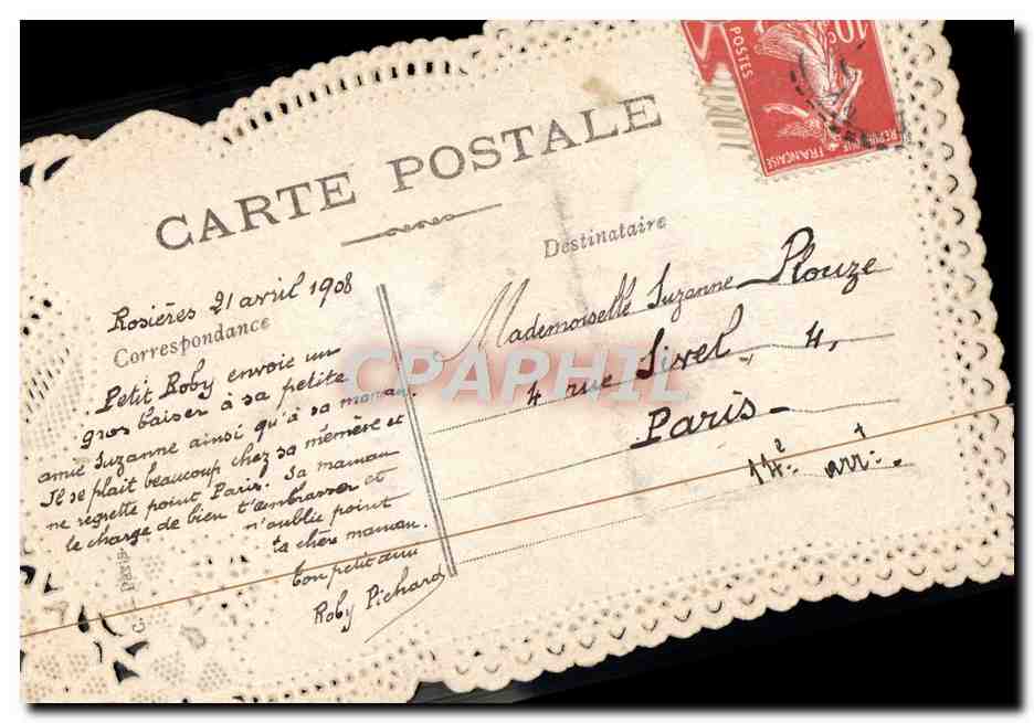 CPA Brodee Fantaisie Fleurs Colombes Oeuf  — Rückseite