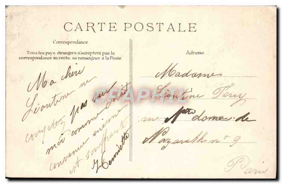 CPA Fantaisie Enfant Paris Notre Dame vue du quai des Tourelles (carte toilee) — Rückseite
