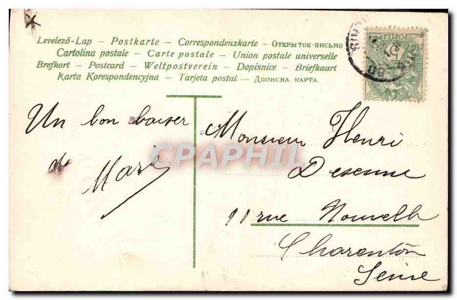 CPA Fantaisie Fleurs Muguet Colombes — Verso