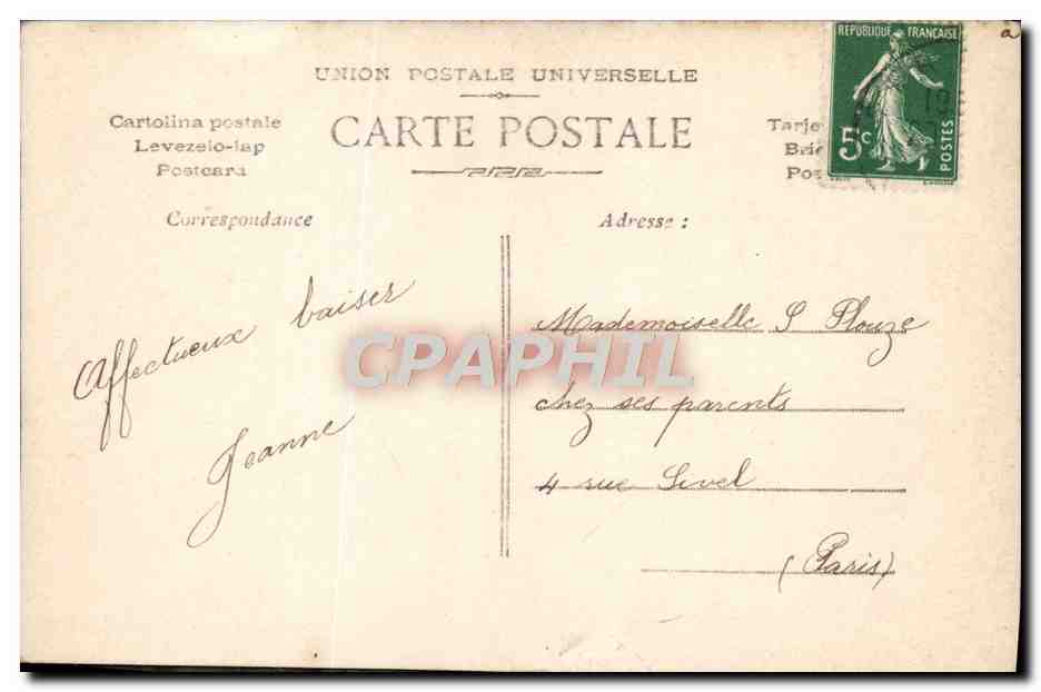 CPA Fantaisie Enfant — Verso