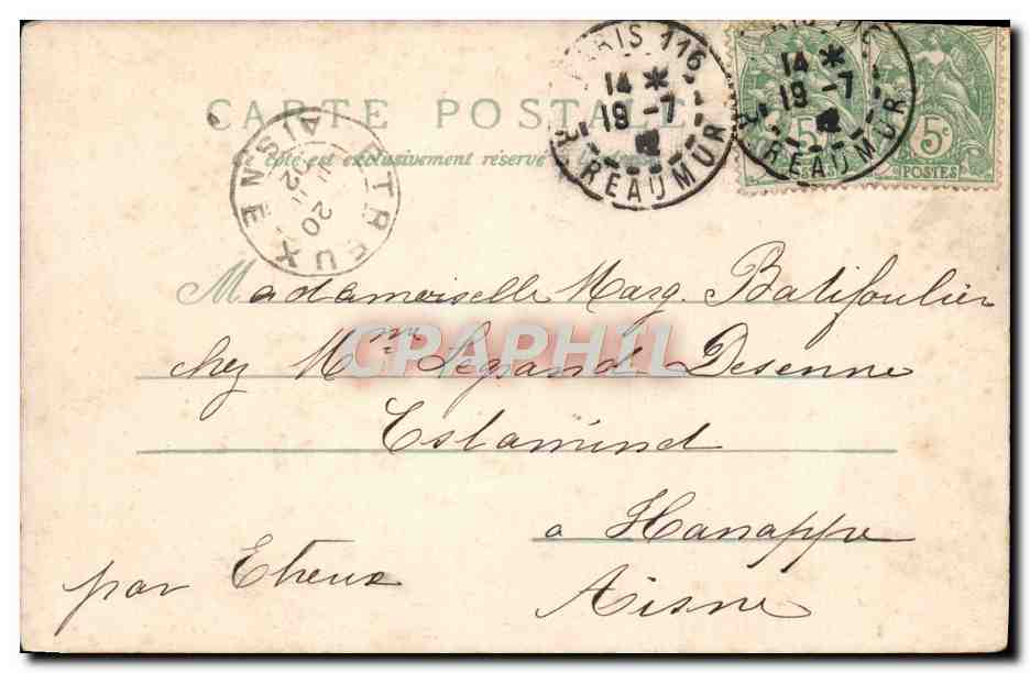 CPA Fantaisie Fleurs  — Verso