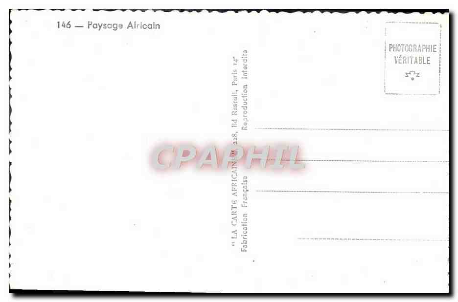 CPM Paysage Africain — Verso
