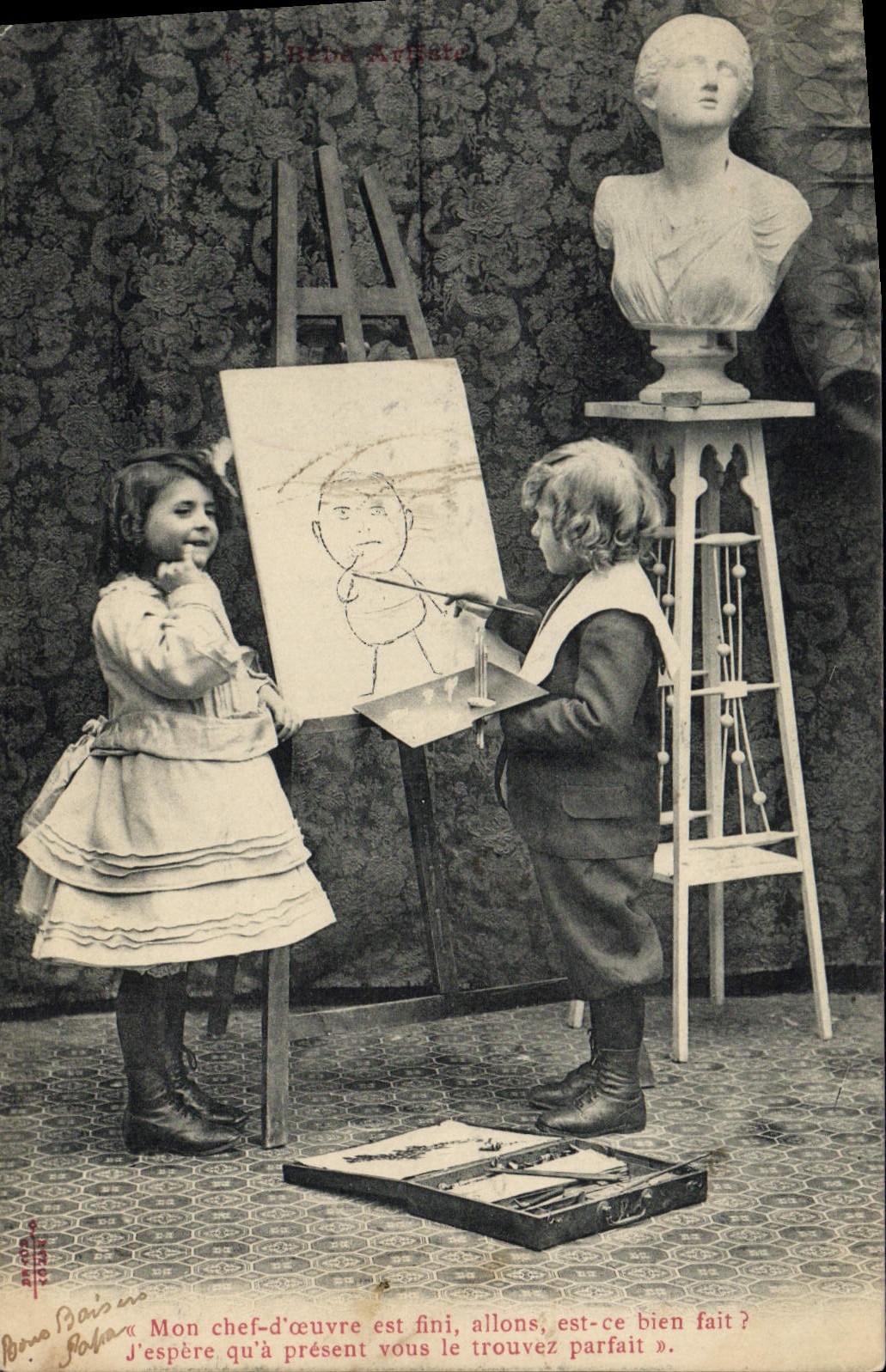 CPA Mon Chef D'Oeuvre Enfants Peintre