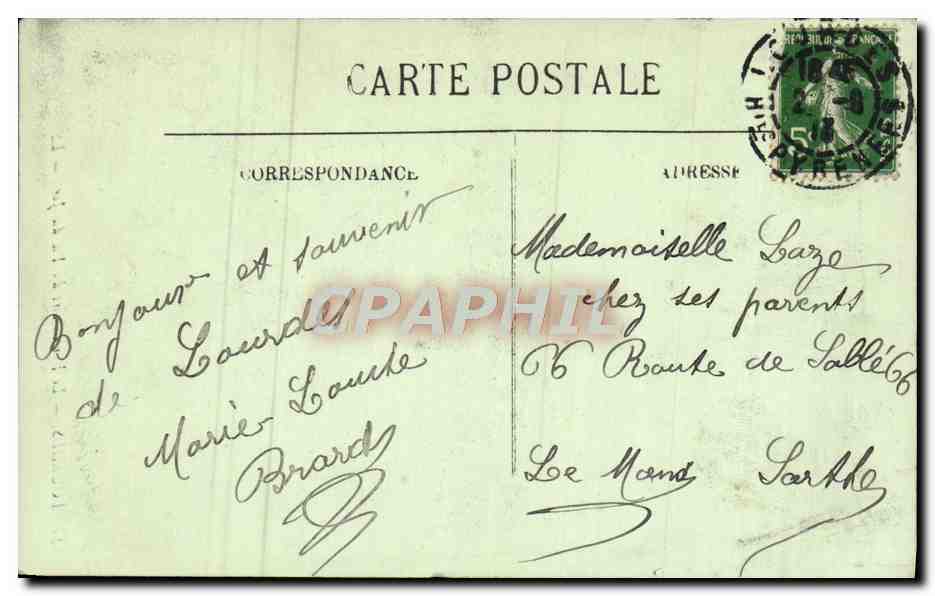 CPA Lourdes Le Funiculaire Du Pic Du Jer — Verso