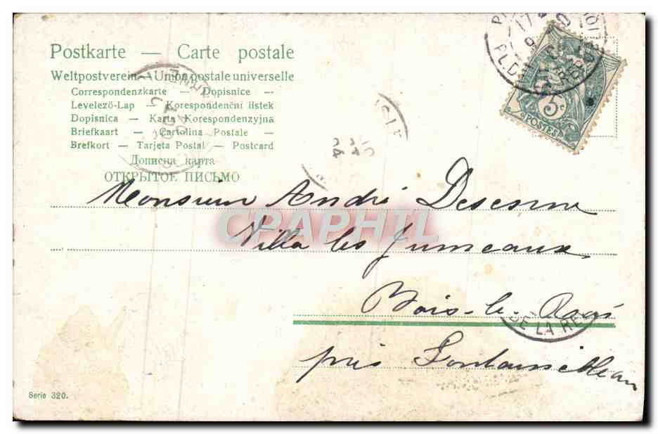 CPA Fantaisie Enfants Dirigeable  — Rückseite