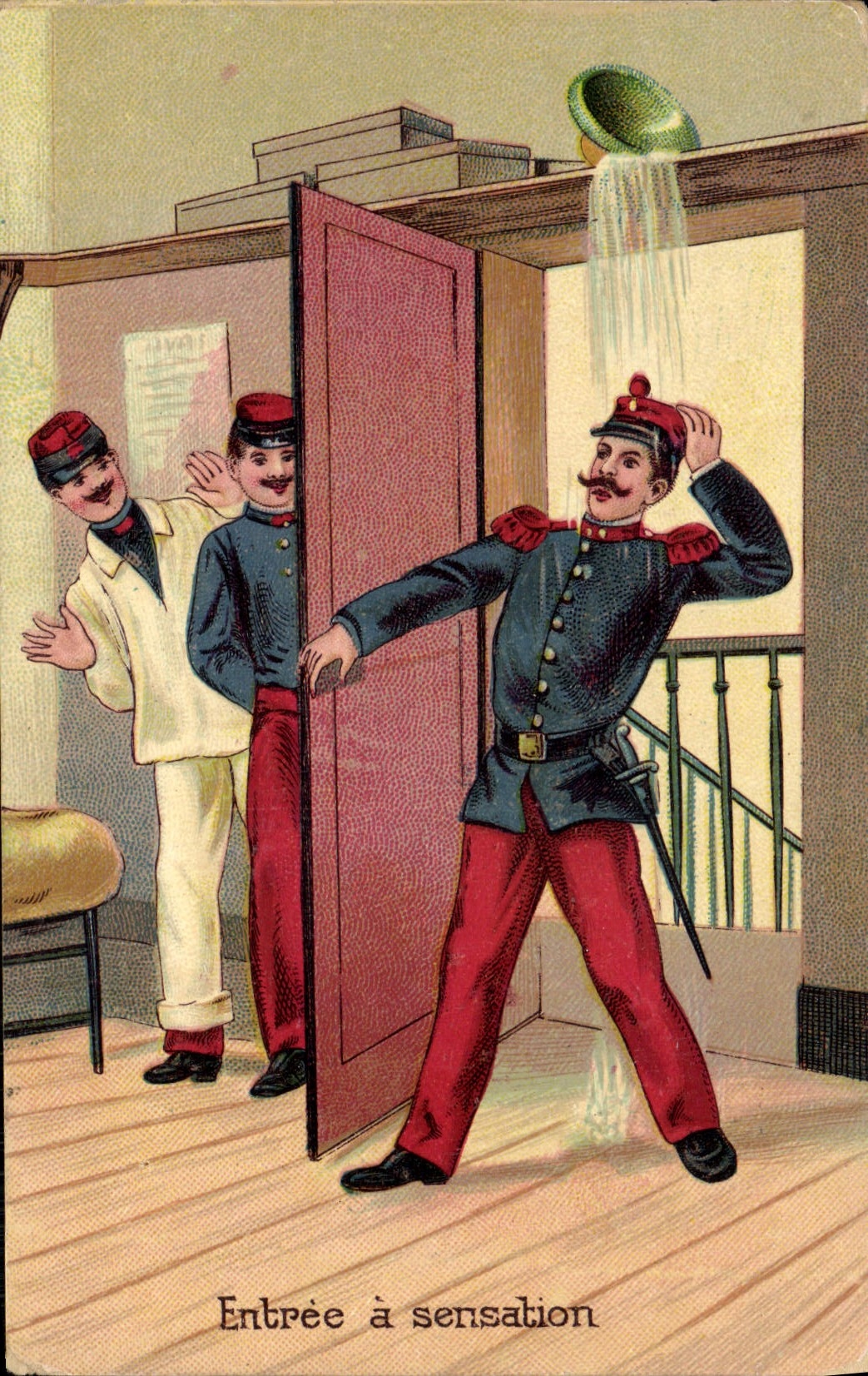 Entrée à sensation — soldats en uniforme — éditeur non visible
