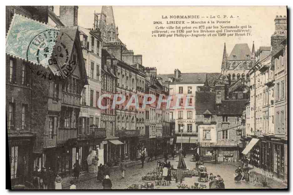CPA La Normandie Lisieux Marche a la poterie 