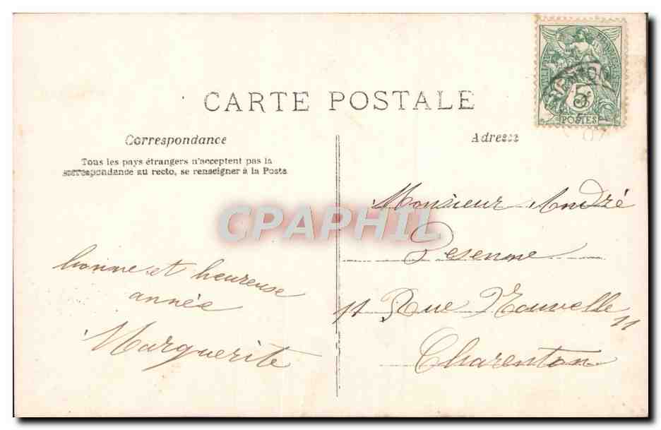 CPA Fantaisie Enfant Postiere Heureuse Annee — Rückseite