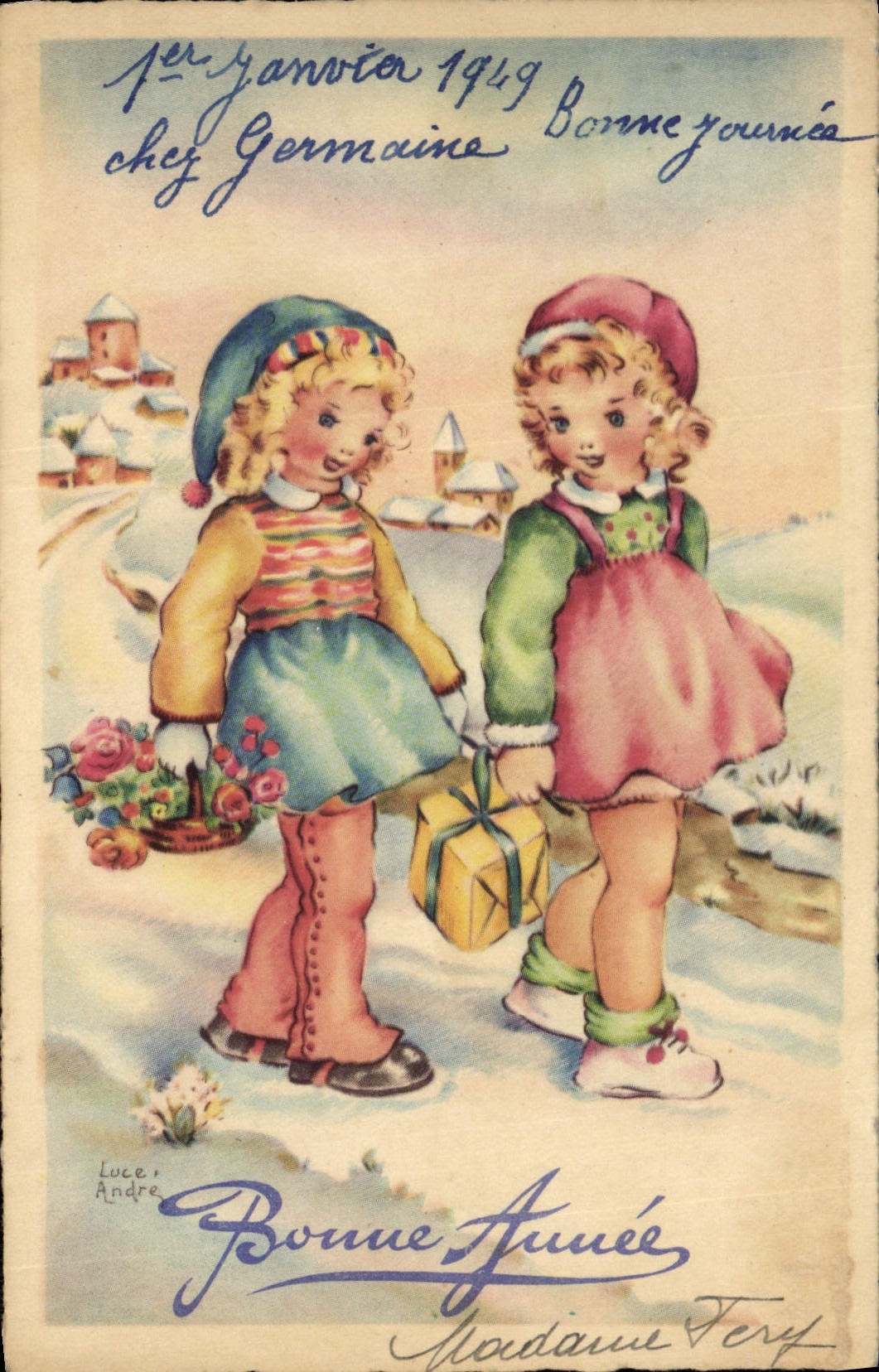 CPA Fantaisie Enfants Bonne Annee