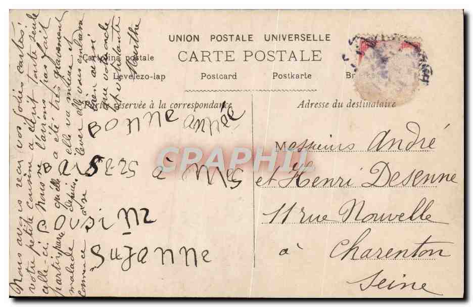 CPA Fantaisie Enfant Bonne Annee — Rückseite