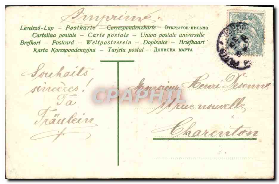 CPA Fantaisie Cloche — Rückseite