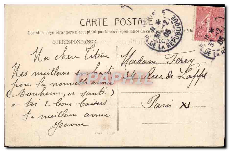 CPA Fantaisie Enfant Ange Canon  — Rückseite